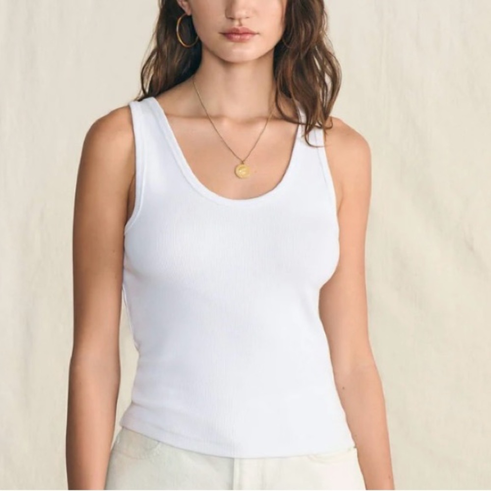 NWT Faherty Sunwashed Rib Tank in White